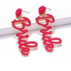 Hot Pink Barbie “Bride” Earrings